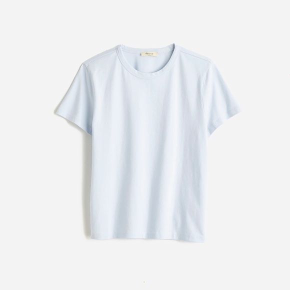 Madewell Cotton perfect Crewneck Tee NWT in Soft Blue - Picture 1 of 11